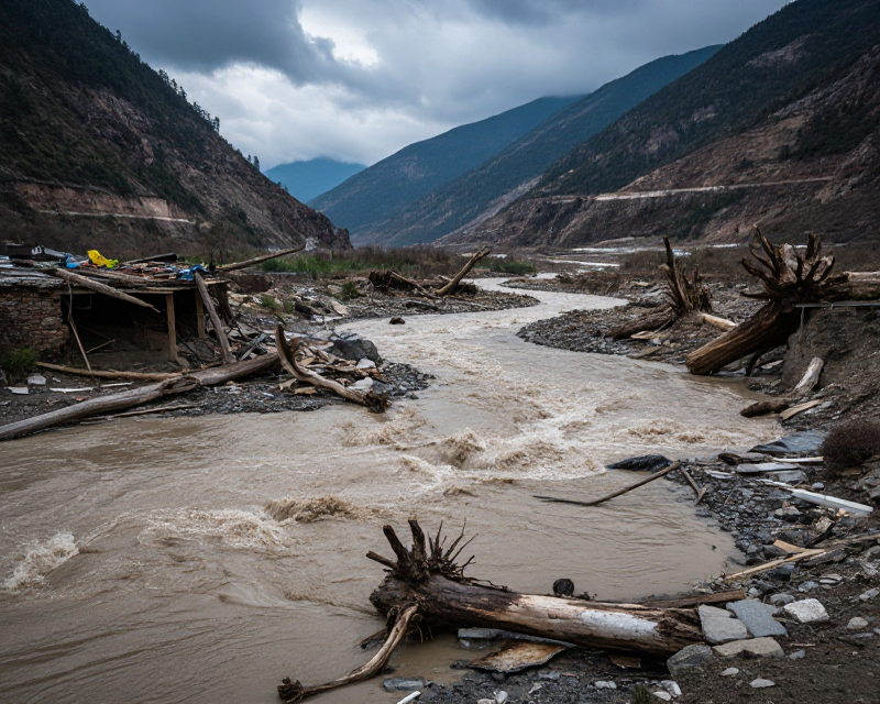 Nepal Flood Scene