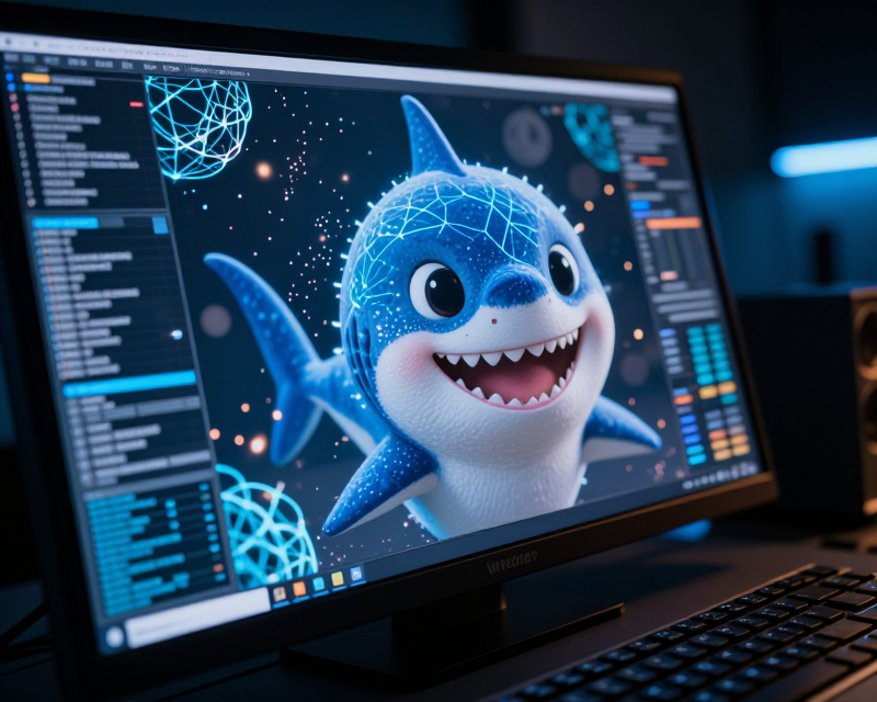 Digital Evolution of Baby Shark