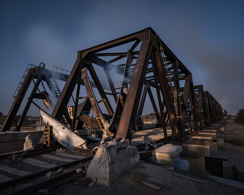 Damaged Railway Bridge in Iran