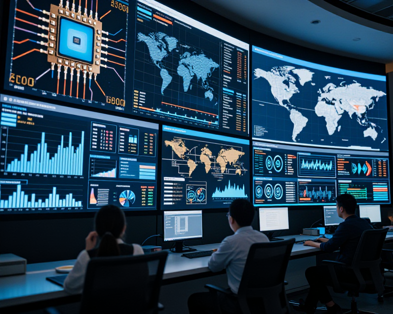 Global News and Economic Data Concept