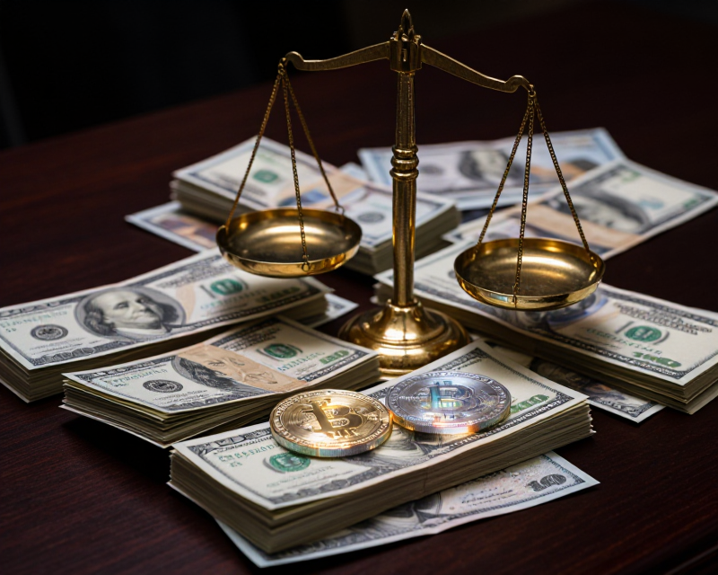 Symbolic representation of political wealth and digital assets
