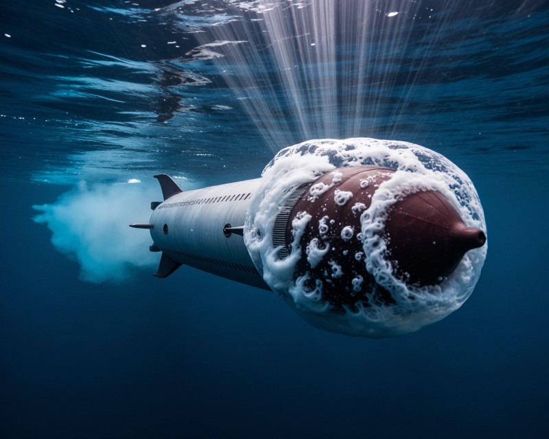 AI-driven torpedo underwater motion