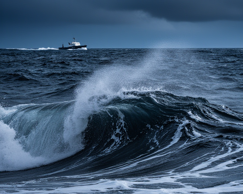 Turbulent Sea near Busan